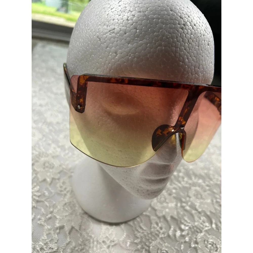 Oversized Big Shield Sunglasses Tortoise UV400 Y2K Rave Festival Statement